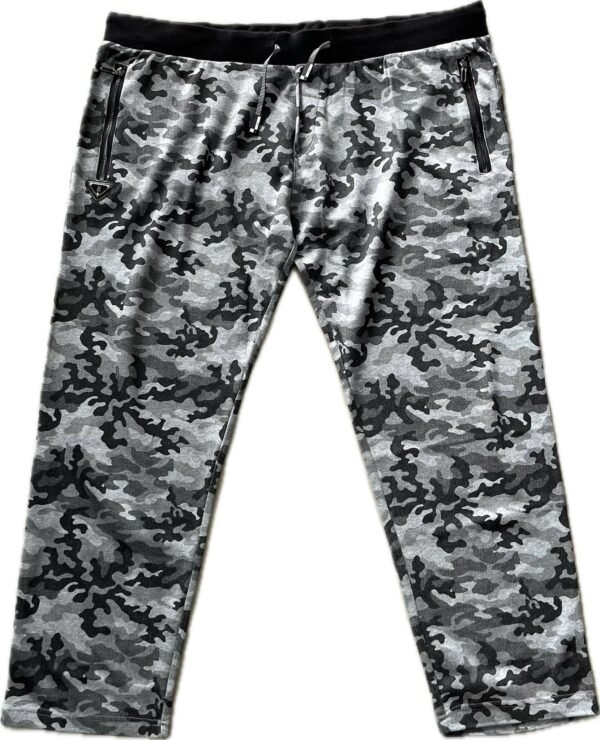 Men’s Grey Camouflage Track Pants with Zipper Pockets - 6XL - Image 2