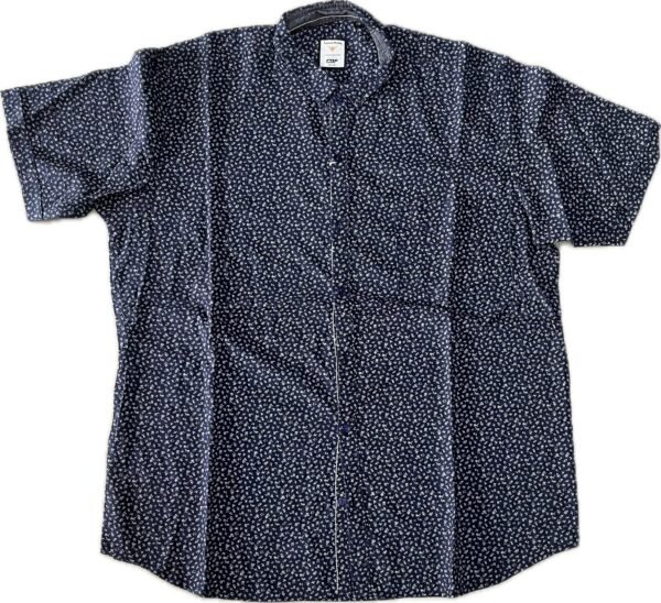 Men’s Navy Blue Microprint Shirt in 4XL - Image 2