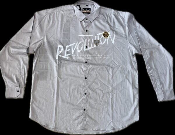 Men's Plus Size Shirt with Subtle Revolution Print | 5XL - Image 2