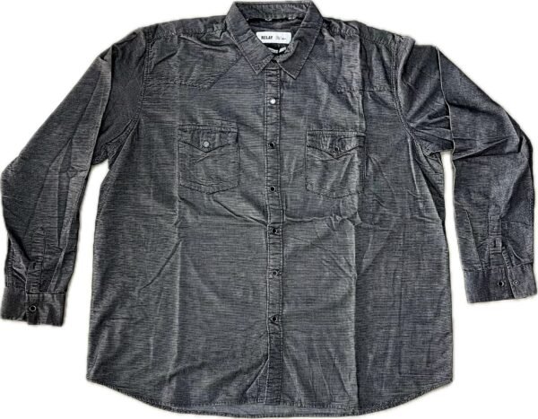 Men’s Charcoal Grey Denim-Style Shirt in 5XL - Image 2