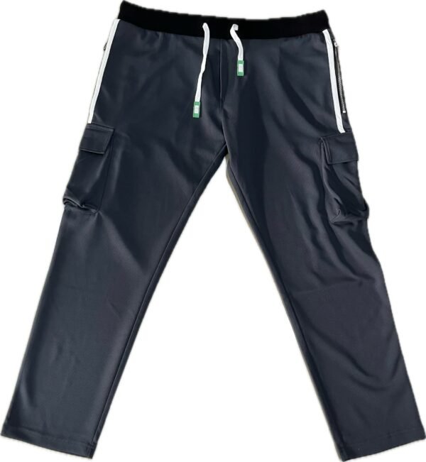 Men’s Track Pant with White Stripes –  Zipper Pockets & Side Flap Pockets - 3XL - Image 5