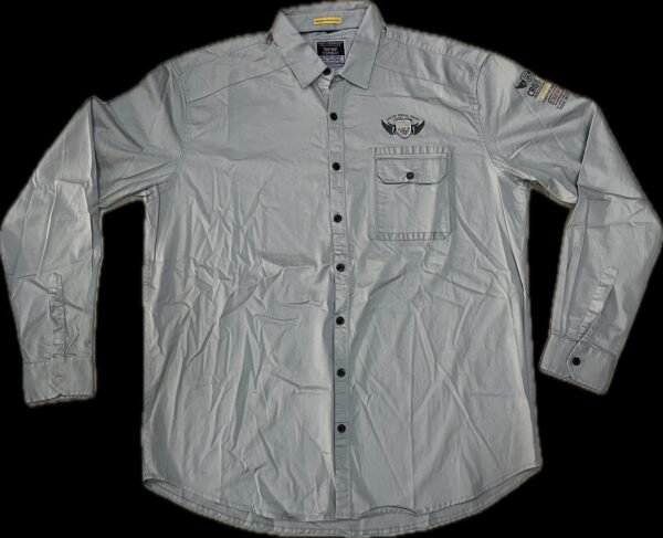 Men’s 4XL Grey Full Sleeve Shirt - Image 2