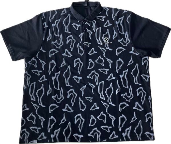 Men's Black Abstract Print T-Shirt - 9XL - Image 2