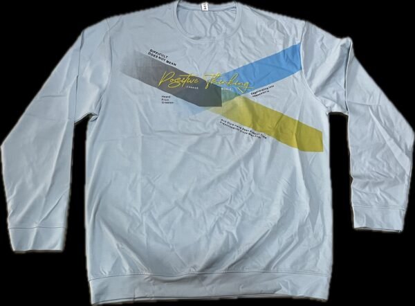 3XL Blue Graphic printed Full Sleeve T-Shirt - Image 2