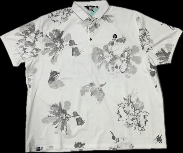 Men’s 9XL White Printed Polo T-Shirt - Image 2
